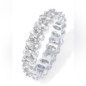 Stunning 14.K gold plated cubic zirconia ring 5MM.Size 8